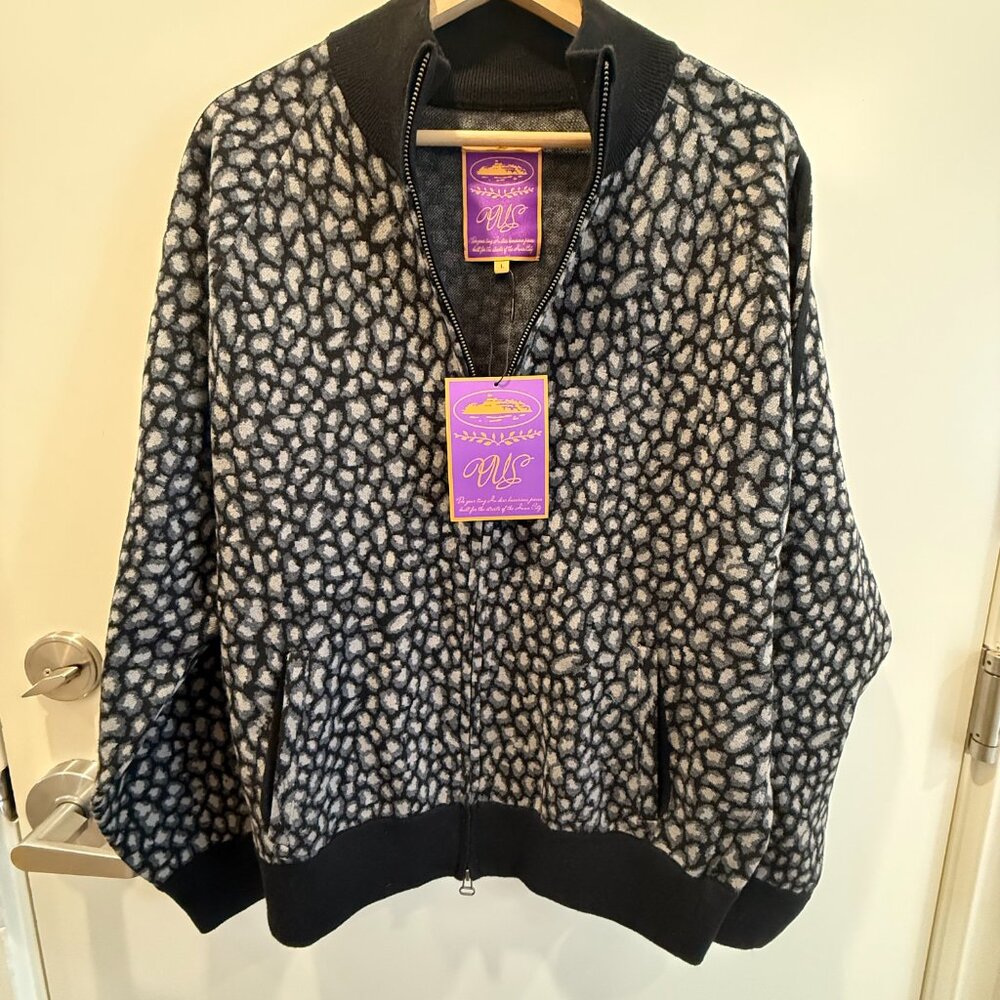 Corteiz VVS Leopard Jacquard Knit Zip Up - Size L
